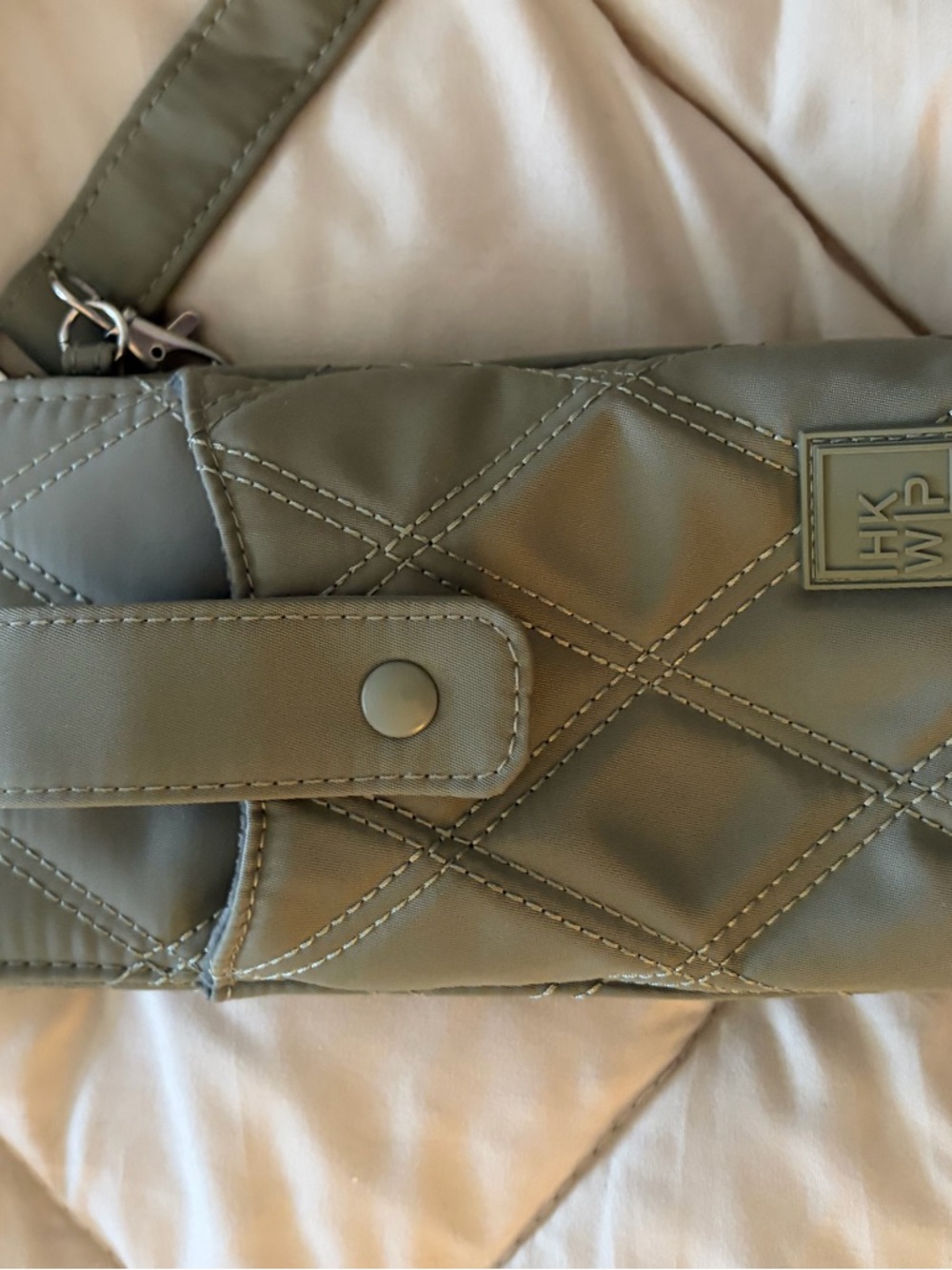 HK WP Olive Quilted Phone Case Wristlet